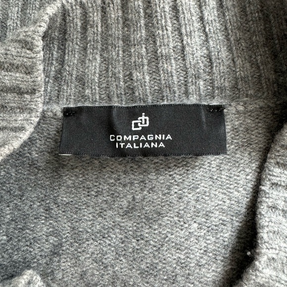 Compagnia Italiana Grey V- Neck Sweater - Picture 4 of 5